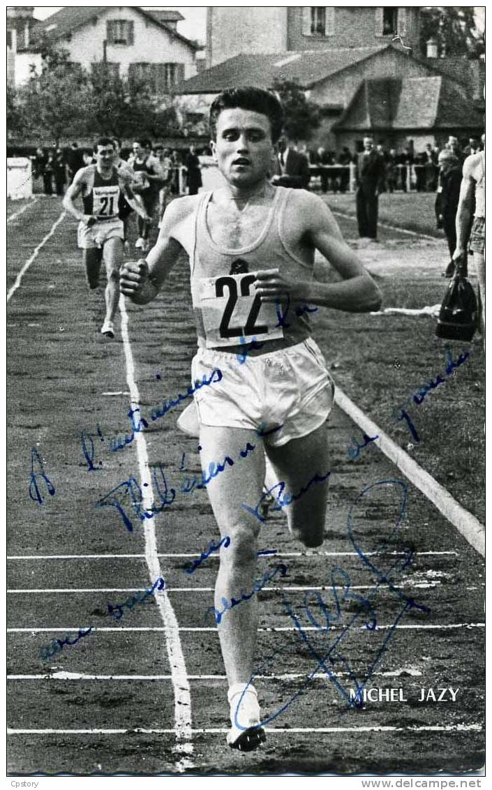 ATHLETISME - Course Du 1500 Et 5000 Métres - Veritable AUTOGRAPHE De Michel JAZY - Détenteur De 9 Records Du Monde - Atletiek