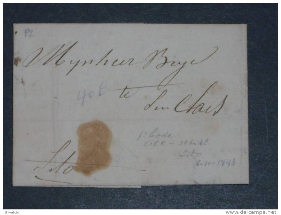 (591) 1843  Stampless Cover - 1830-1849 (Independent Belgium)