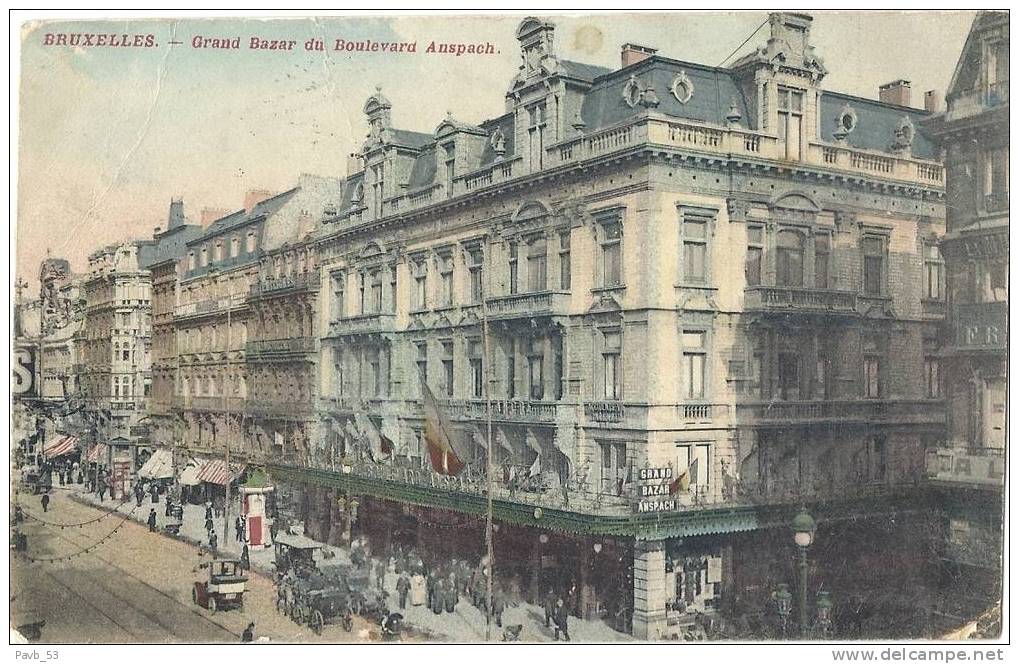 Brussels - Bruxelles: Grand Bazar Du Boulevard Anspach 1912 - Avenues, Boulevards