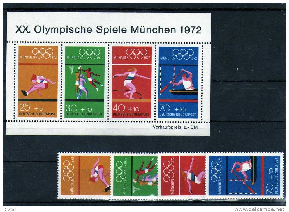 Olympia - Block München BRD 734/7, ZD + Bl.8 ** 16€ - Autres & Non Classés