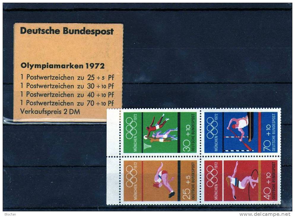 München Sommersportarten Heftchen - Block BRD 719/2, 734/7 + VB ** 18€ - Kano