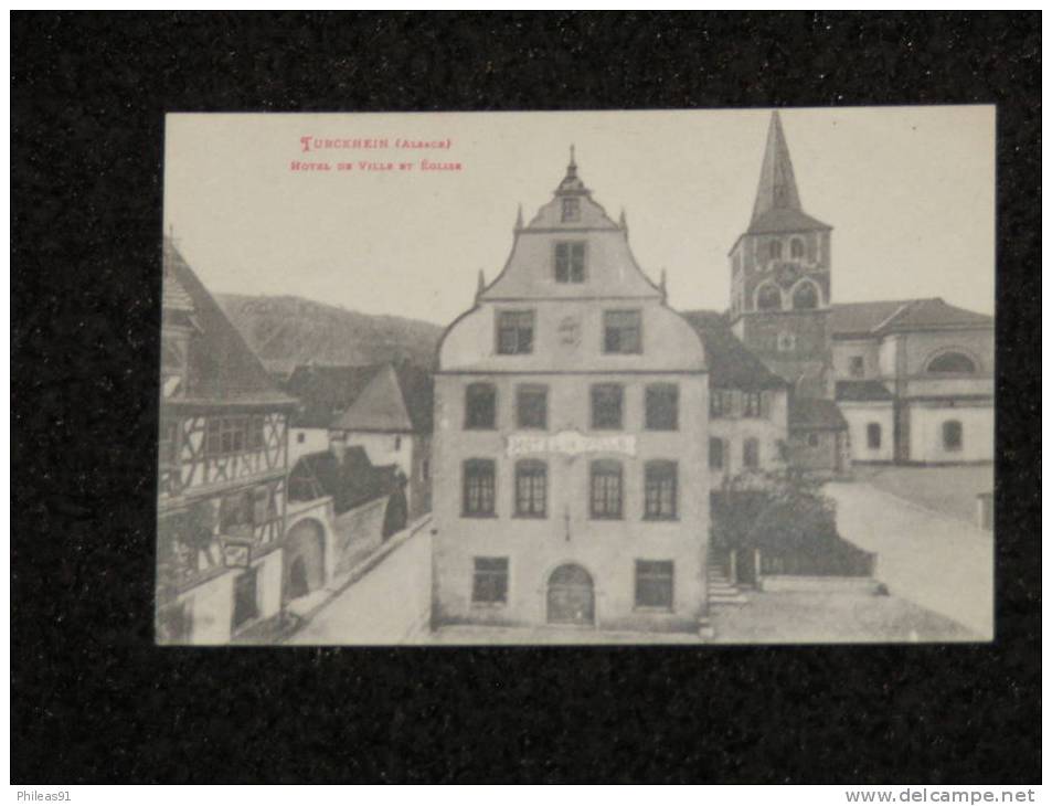 TURCKHEIM (68) 2 Cartes Non Circulées - Hotel De Ville Et Eglise - Rue Wickramm Et église - Turckheim