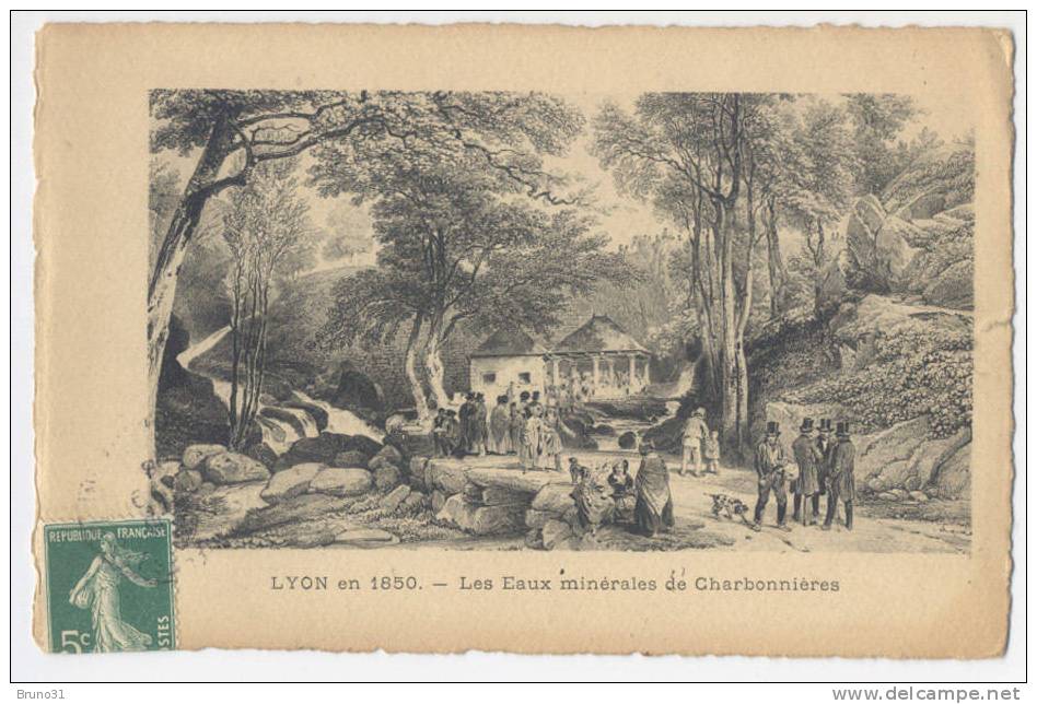 LYON En 1850 : Les Eaux Minérales De Charbonnières . - Charbonniere Les Bains