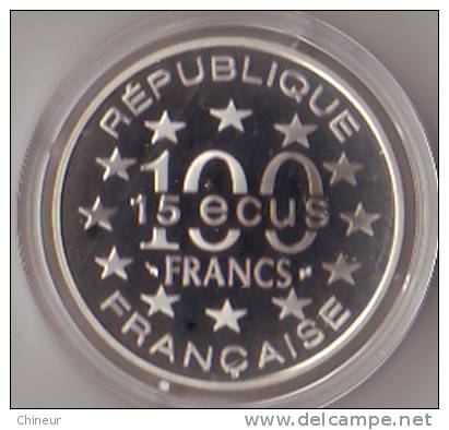 PIECE ARGENT 100 FRANCS 15 ECUS ALHAMBRA 1995 - Errors And Oddities