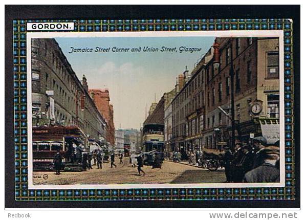 Early Gordon Tartan Postcard Trams Close-Up Jamaica & Union Street Glasgow Scotland  -  Ref 340 - Lanarkshire / Glasgow