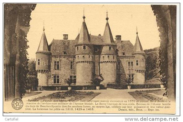 SPONTIN-FACADE DE CHATEAU FORT-CARTE D´HONNEUR -ETTERBEEK-2 SCANS - Yvoir