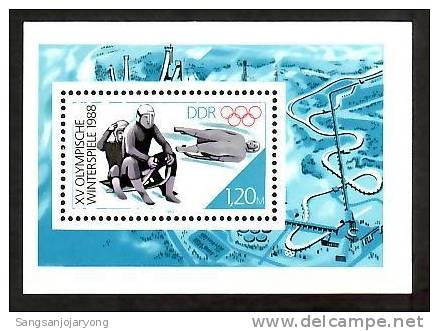 SHEET, DDR Sc2651 88 Winter Olympics, Calgary, Jeux Olympiques - Winter 1988: Calgary