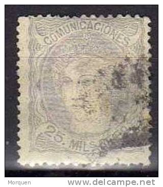 España 25 Milesimas Alegoria 1870,  Num 106b º - Oblitérés