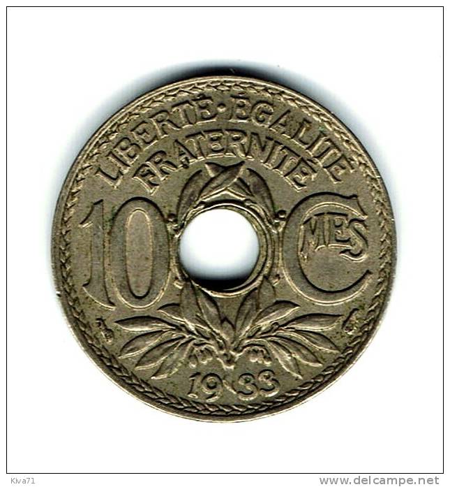 10 Centimes  "Lindauer" 1933   SUP - 10 Centimes