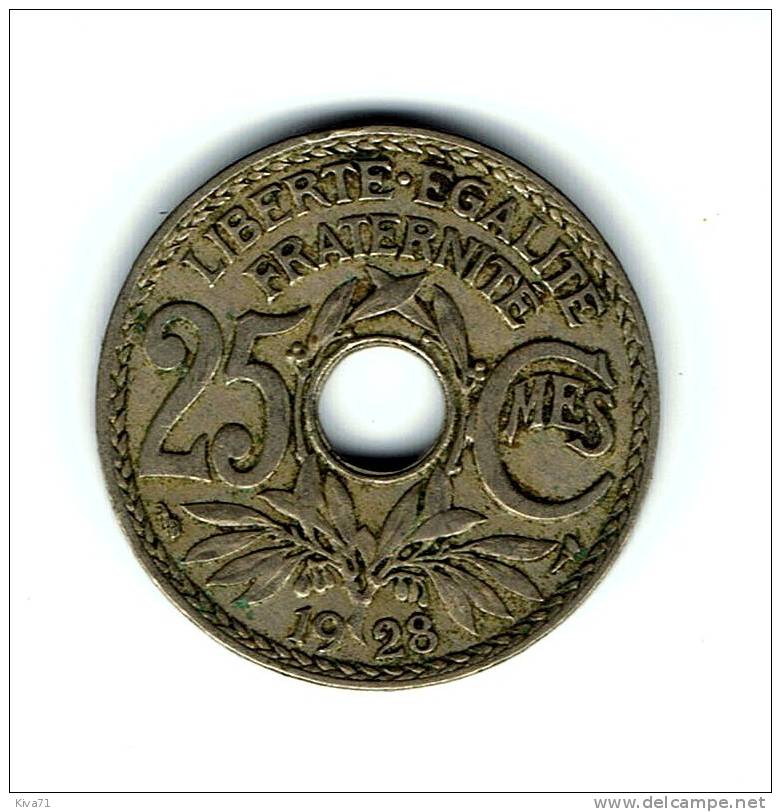 25 Centimes  "Lindauer"  1928   TTB - 25 Centimes