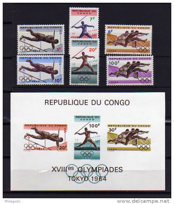 Congo 1964, Olympique De Tokio, + 545/550**  Bloc14**   Cote 20 E - Summer 1964: Tokyo
