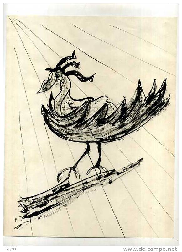 - OISEAU  SYMBOLIQUE STYLISE .  ENCRE  NON SIGNEE . - Drawings