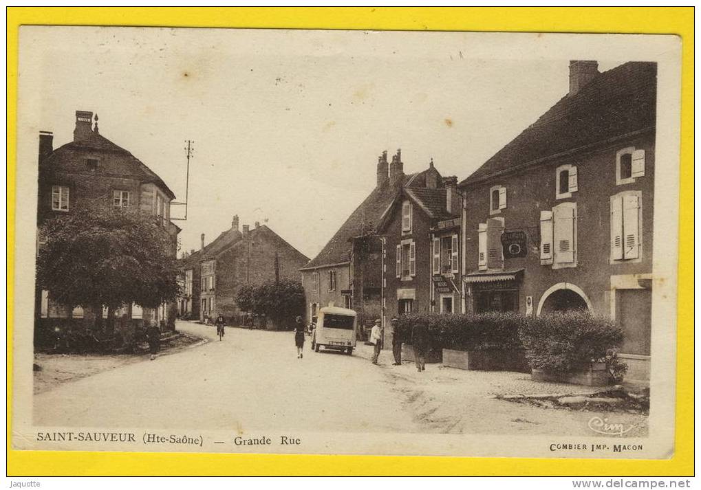 SAINT SAUVEUR  Haute Saone  Grande Rue Animée Commerce 1952 - Saint-Sauveur