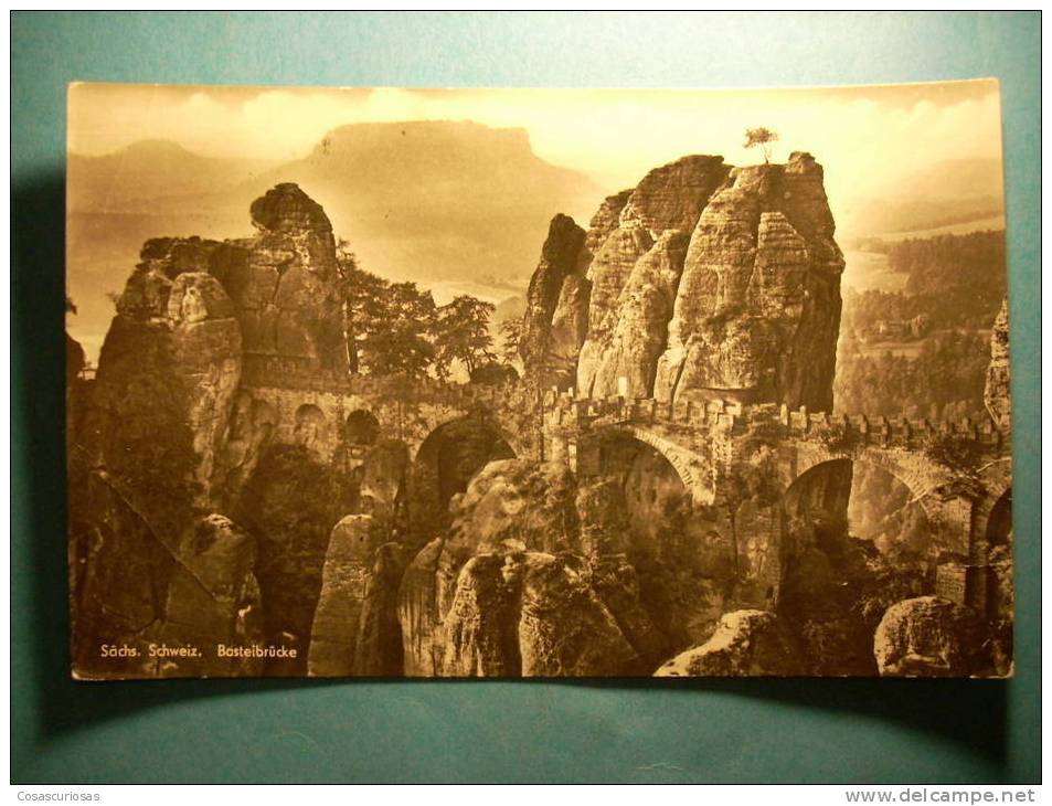 R.3757 ALEMANIA GERMANY DEUTCHLAND SÄCHS SCHWEIZ BASTEIBRÜCKE ANNEES 50 CIRCULADA MAS EN MI TIENDA - Bastei (sächs. Schweiz)