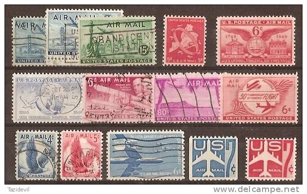 UNITED STATES - Range Of Used Airmails - 2a. 1941-1960 Usati