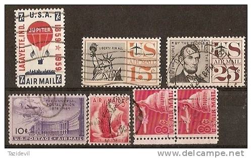 UNITED STATES - Range Of Used Airmails - 2a. 1941-1960 Oblitérés