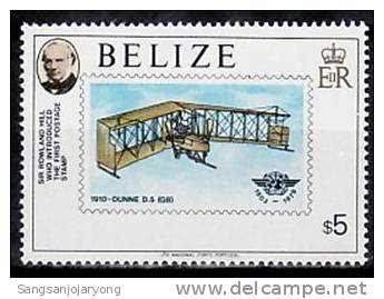 Belize Sc449a Rowland Hill, Plane, Dunne D 5 - Rowland Hill