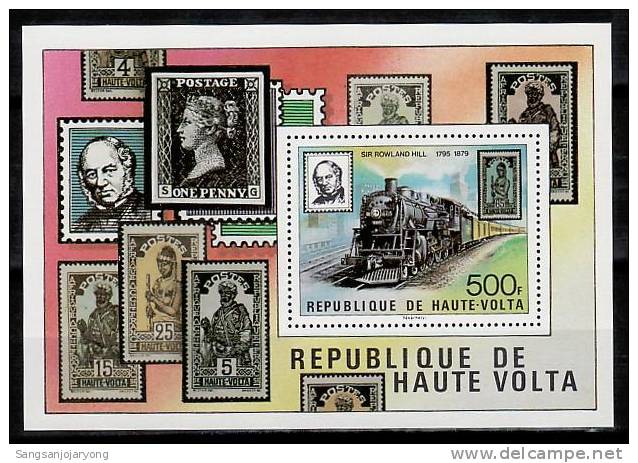 Burkina Faso Sc505 Rowland Hill, Train, Penny Black, #55 - Rowland Hill