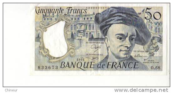 BILLET 50 FRANCS QUENTIN DE LA TOUR 1991 - 50 F 1976-1992 ''Quentin De La Tour''