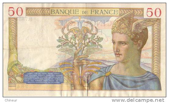 BILLET 50 FRANCS CERES MODIFIE 17-3-1938 - 50 F 1934-1940 ''Cérès''