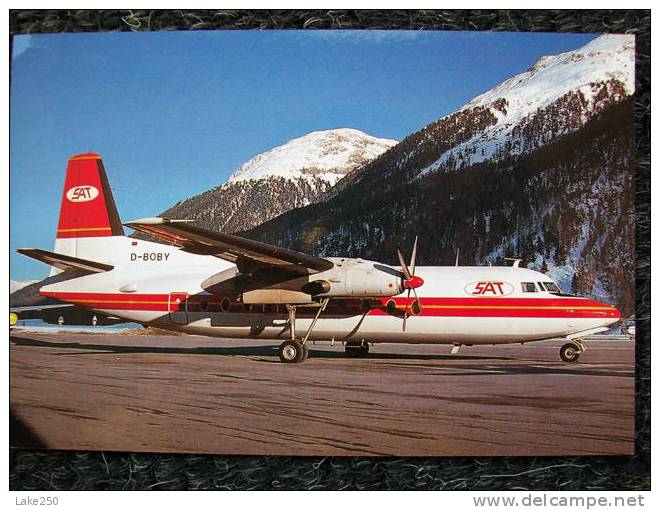 FOKKER F 27  SAT/LAUDA  D-BOBY  SAMEDAN   ST.MORITZ - 1946-....: Moderne