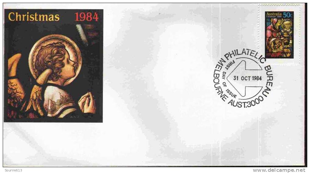 Fdc Australie 1984 Verres & Vitraux Cathédrale Sainte Marie Sidney Les Rois Mages - Vidrios Y Vitrales