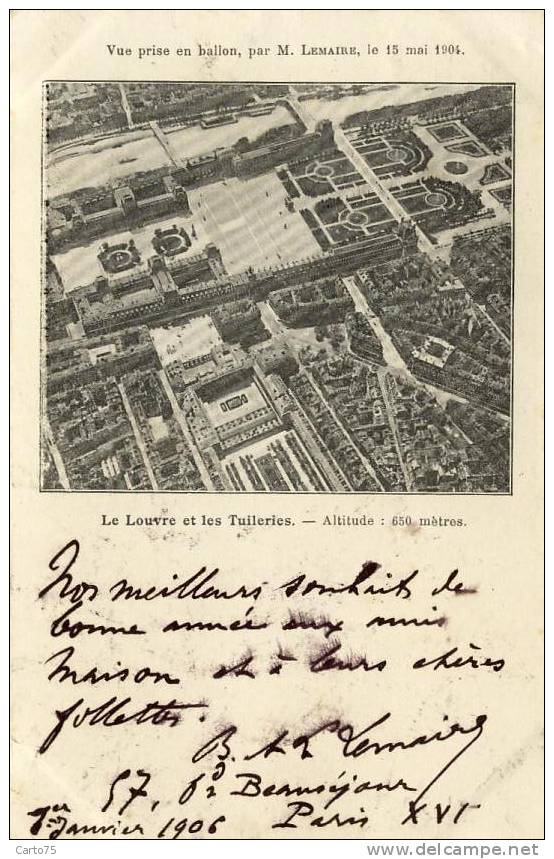 Aviation - Autographe Du Photographe Aérostier Lemaire Spécialiste Des Vues De Paris En Ballon - Fesselballons