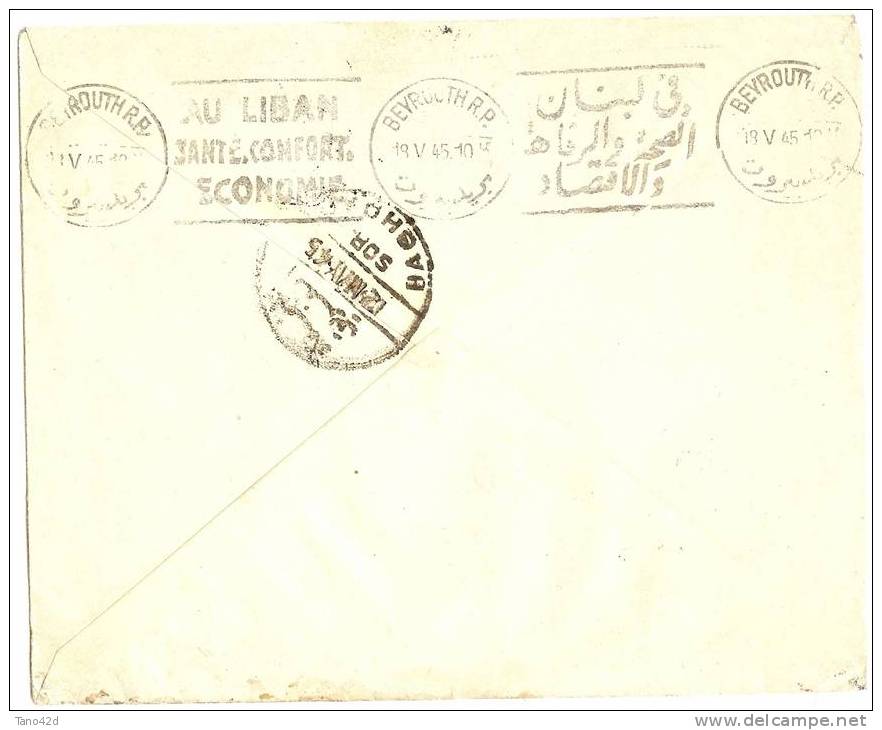 REF LPHITX - EMPIRE PERSE - LETTRE DE TEHERAN POUR BEYROUTH MAI 1945 CENSURES INTERALLIES - Iran