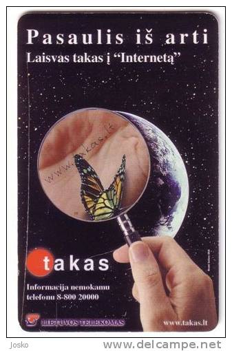 BUTTERFLY ( Lithuania ) Papillon Butterflies Schmetterling Papillons Mariposa Farfalla Telephone DAMAGED - Special Price - Téléphones