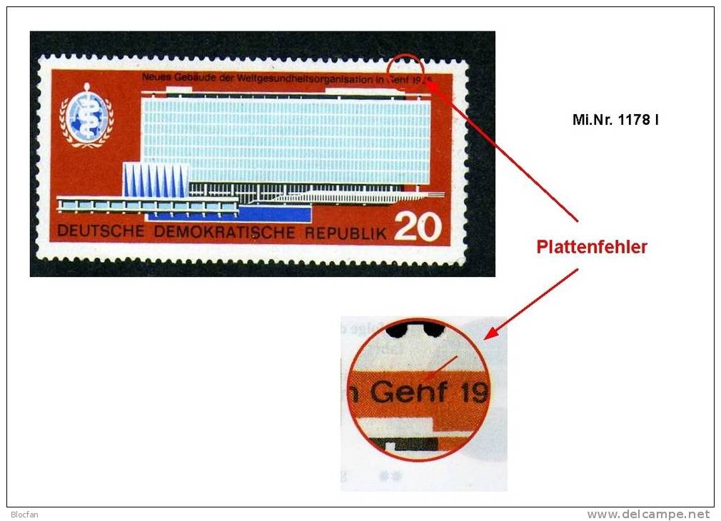 WHO - Gebäude Genf Mit H In "Genf" DDR 1178 I ** 50€ Plus Vergleichsstück - Errors & Oddities