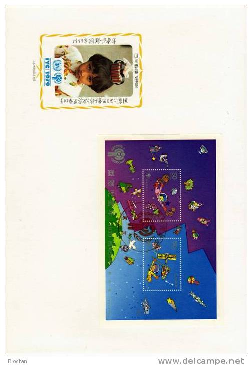 UNO Jahr Des Kindes 1979 Kinder Im Weltall Japan 1397/8+Block 99 FDC 6€ Raumfahrt Hoja Hb Bloc M/s Space Sheet Bf Nippon - Asien