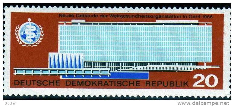 4- Block WHO - Gebäude Mit H In "Genf" DDR 1178 I VB ** 52€ Plus Vergleichsstück - Oddities On Stamps