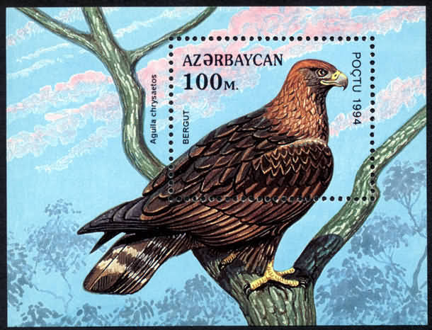 AZERBAIJAN : 15-11-94 (**) : 5v + Bloc : BIRDS OF PREY - Azerbaïdjan