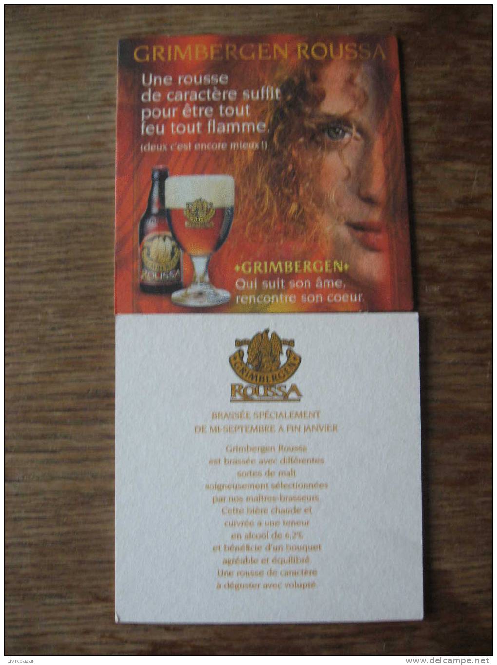 SOUS BOCK GRIMBERGEN ROUSSA UNE ROUSSE DE CARACTERE BIERE QUI N´EXISTE PLUS - Beer Mats