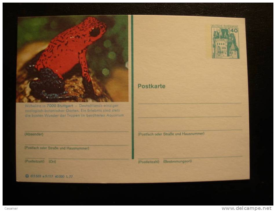 Alemania Entero Entier Postal  Rana Ranas Grenouille Grenouilles Frog Frogs - Autres & Non Classés