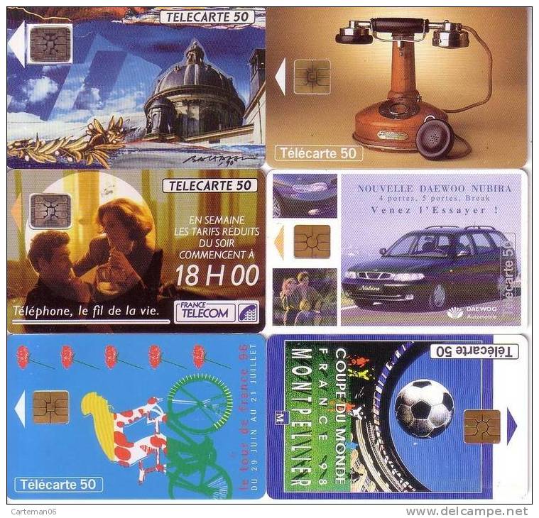 Télécarte - Lot De 6 Cartes Divers (voir Scan) - Collezioni