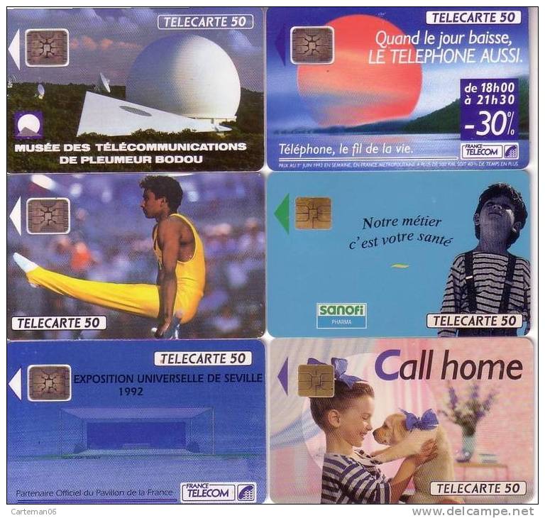 Télécarte - Lot De 6 Cartes Divers (voir Scan) - Collezioni