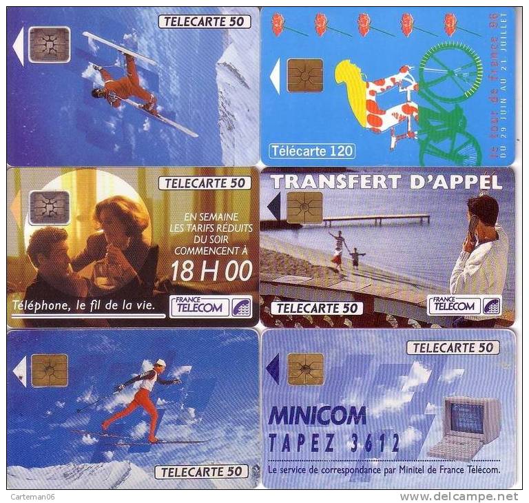 Télécarte - Lot De 6 Cartes Divers (voir Scan) - Collections