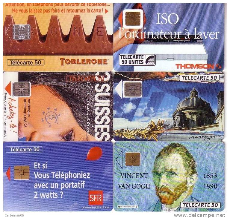 Télécarte - Lot De 6 Cartes Divers (voir Scan) - Verzamelingen