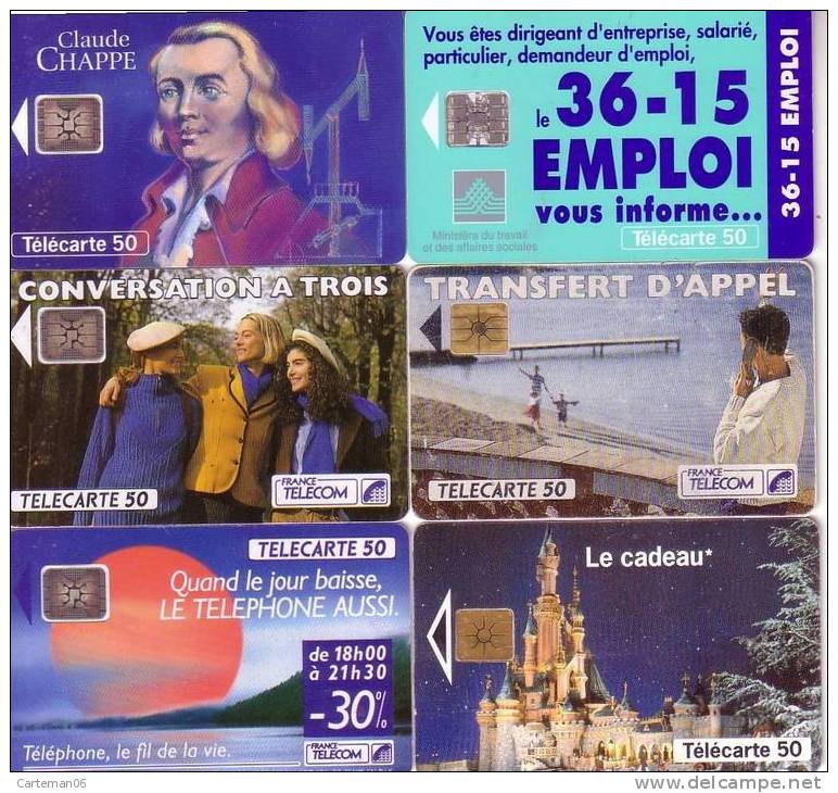 Télécarte - Lot De 6 Cartes Divers (voir Scan) - Collections