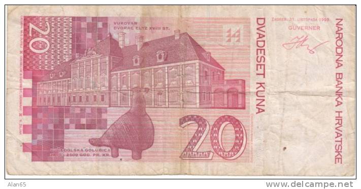 Croatia 20 Kuna 1993 Banknote Currency, Krause #30 - Kroatië