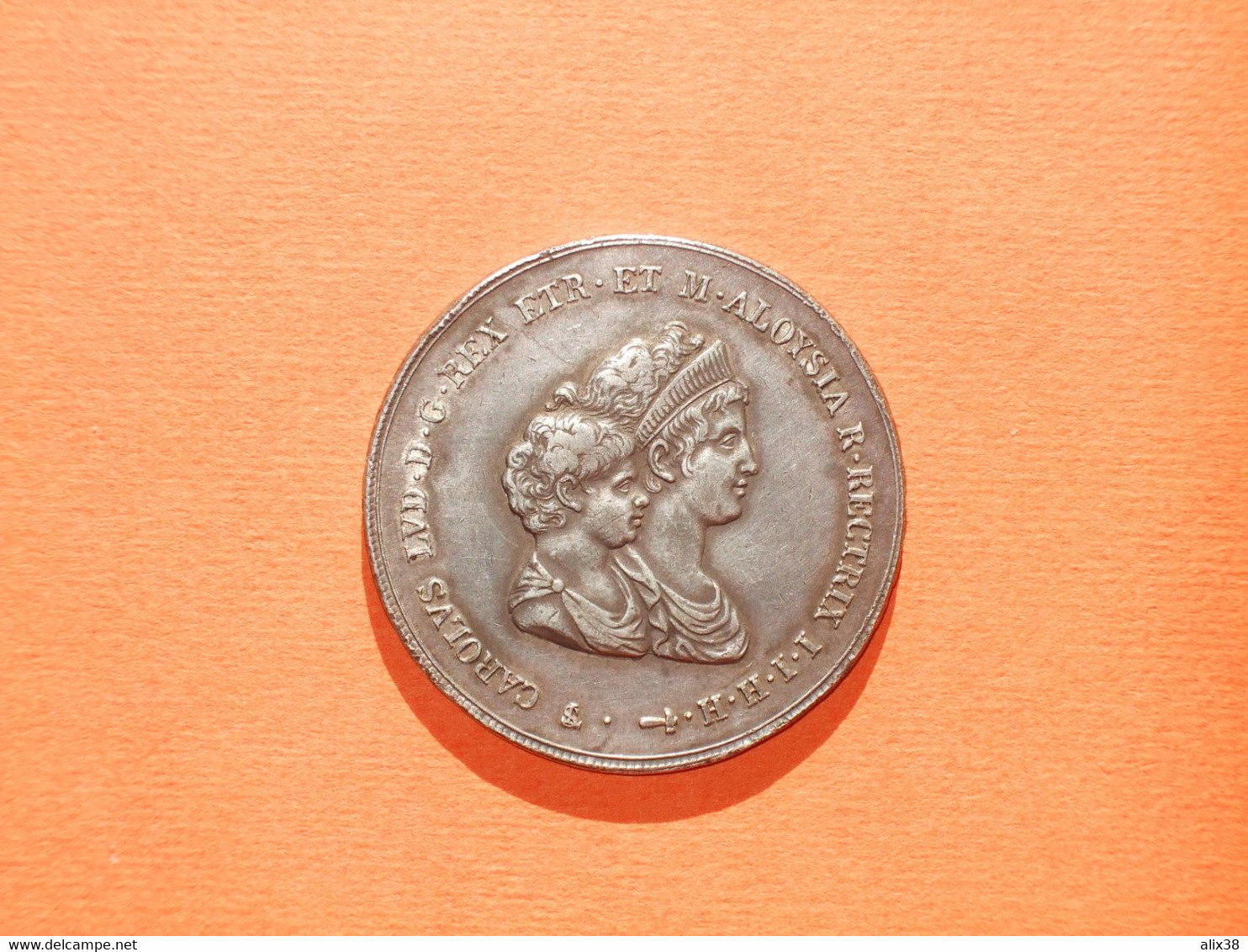 Charles-Louis Et Marie Aloyse D'Etrurie En Bustes Accolés. Napoléonide De Toscane De 10 Lires De 1807. Florence.  Rare - 1 Franc