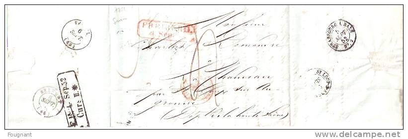 SUISSE:1852:lettre De Fribourg Vers St-LOUP Sur Augronne.(Dép.Haute-Saône ).Voir Tous Les Cachets. - ...-1845 Prephilately