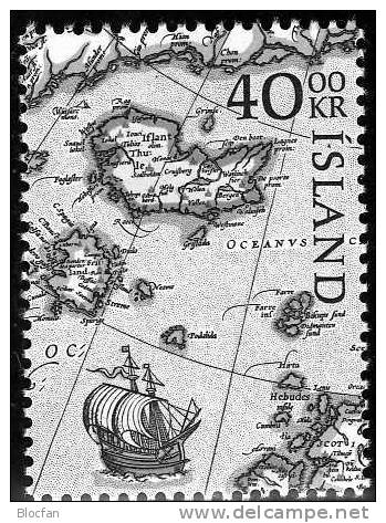 EXPO Ausstellung 1984 Landkarte Der Insel Island 616 Plus Block 6 ** 17€ Blocchi Hojita Map M/s Sheet Bf Philatelic - Blokken & Velletjes