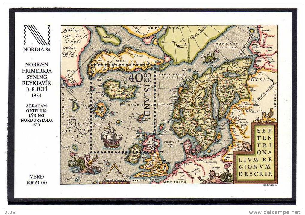 EXPO Ausstellung 1984 Landkarte Der Insel Island 616 Plus Block 6 ** 17€ Blocchi Hojita Map M/s Sheet Bf Philatelic - Blocks & Kleinbögen