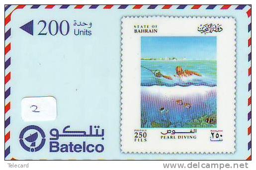 Timbres Sur Télécarte STAMPS On PHONECARD (2) Bahrain - Postzegels & Munten