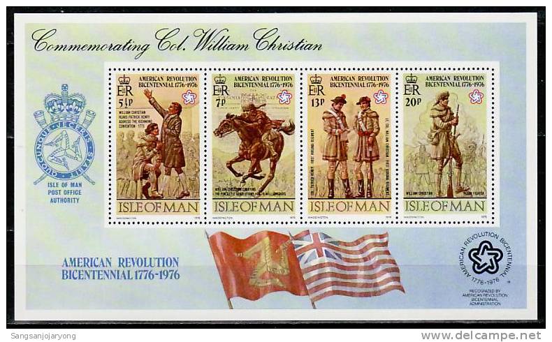 Isle Of Man Sc81a American Bicentennial. William Christian - Indépendance USA