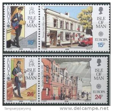 Isle Of Man Sc418-21 Europa. Mailmen And Offices - 1990