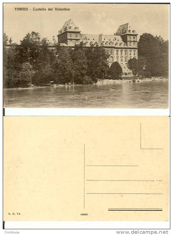 Torino: Castello Del Valentino. Cartolina Formato Piccolo Anni ´20-´30. Condizioni Perfette. - Castello Del Valentino