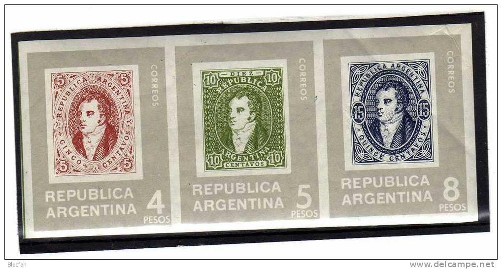 Marke Auf Marke Philatelisten-Tagung Argentinien Block 16 ** 2€ Hoja Bloc Stamp On Stamp M/s Philatelic Sheet Bf America - Ongebruikt